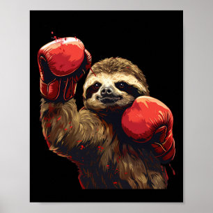 Boxing Faultier Liebhaber Boxhandschuhe Kickboxen  Poster