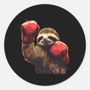 Boxing Faultier Liebhaber Boxhandschuhe Kickboxen Runder Aufkleber
