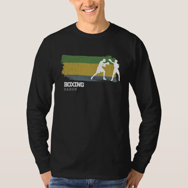 Boxing Gabon Combat Sports Fighter Boxing T-Shirt (Vorderseite)
