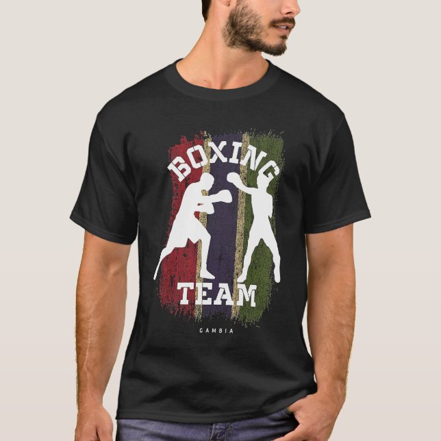 Boxing Gambia Combat Sports Fighter Boxing T-Shirt (Vorderseite)