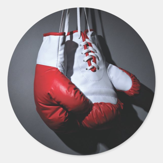 Boxing Gloves Runder Aufkleber (Vorderseite)