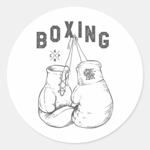 Boxing Gloves Runder Aufkleber