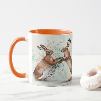 Boxing Hares Tasse