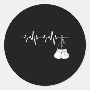 Boxing Heartbeat - Boxing Lover Boxer Kickboxing F Runder Aufkleber