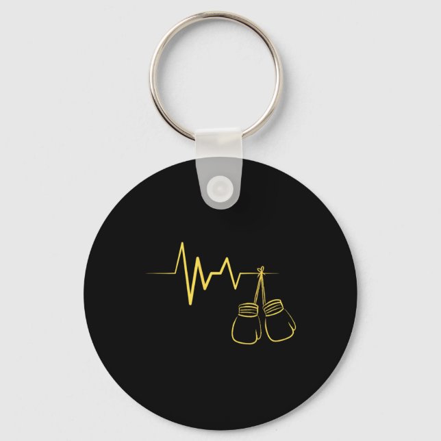 Boxing Heartbeat Design Niedlich Boxing Lover Boxe Schlüsselanhänger (Vorderseite)