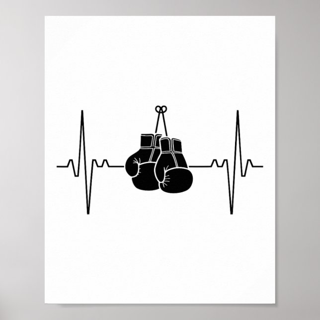 Boxing Heartbeat Line Punch Design Poster (Vorne)