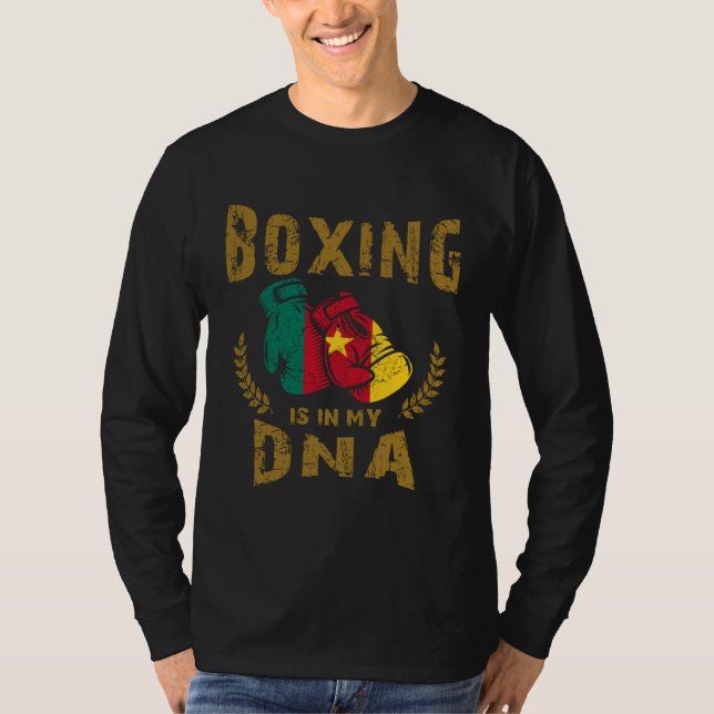 Boxing is in my D N A Cameroon Flag Boxing Gloves T-Shirt (Vorderseite)