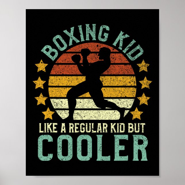 Boxing Kid Funny Youth Boxer Geschenk Poster (Vorne)