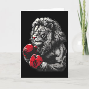 Boxing Löwe Portrait Motiv Wildtier Kickboxen Lieb Karte