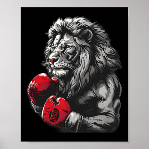 Boxing-Löwen-Porträt-Motiv Wildtier Kickboxen Lieb Poster