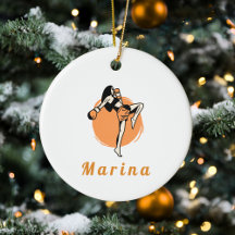 Boxing Martial Arts Girl Boxer Orange Kinder Name