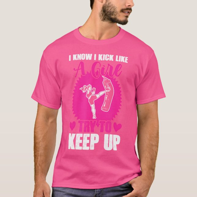 Boxing Martial Arts Kick Girl Kickboxing T-Shirt (Vorderseite)
