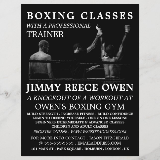 Boxing Match Champion, Boxing Class Advert Flyer (Vorne)