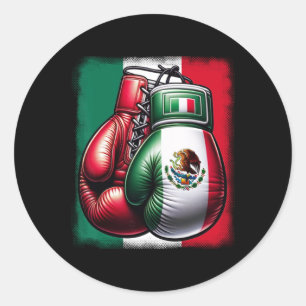 Boxing Mexico Funny mexikanisch Vintage Boxen M Runder Aufkleber