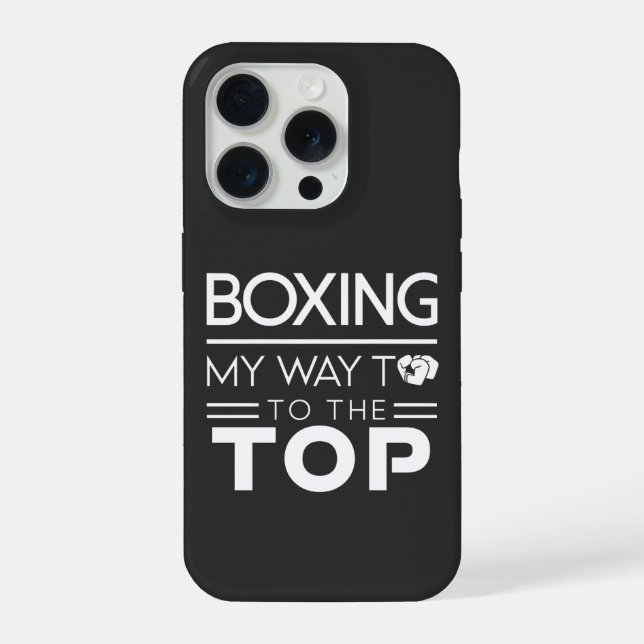 Boxing Motivation Quote Bold Minimal Typography iPhone 15 Pro Hülle (Rückseite)