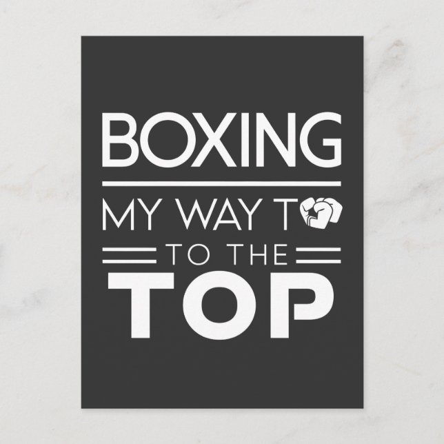 Boxing Motivation Quote Bold Minimal Typography Postkarte (Vorderseite)