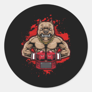 Boxing Pit Bull Lieben Pitbuls Workout Hunde Tier Runder Aufkleber