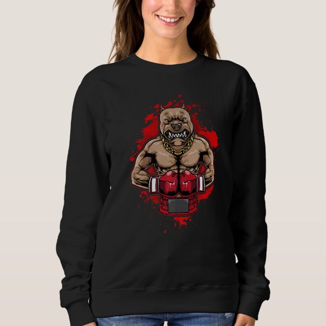 Boxing Pit Bull Lieben Pitbuls Workout Hunde Tier Sweatshirt (Vorderseite)