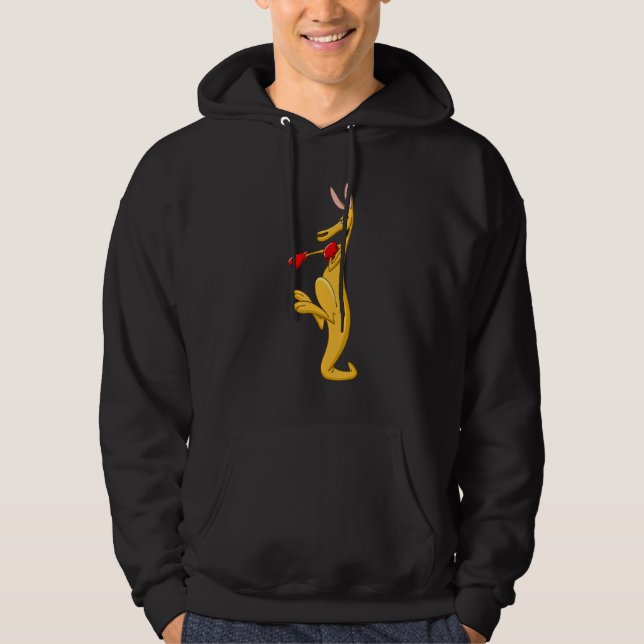 Boxing Roger Spaß Sport Kangaroo Hoodie (Vorderseite)