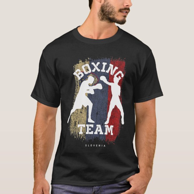 Boxing Slovenia Combat Sports Fighter Boxing T-Shirt (Vorderseite)