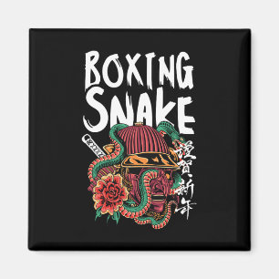 Boxing Snake Japanisch Samurai Warrior Cobra Fight Magnet
