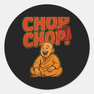 Boxing Spaß Chop Cartoon Priest Runder Aufkleber