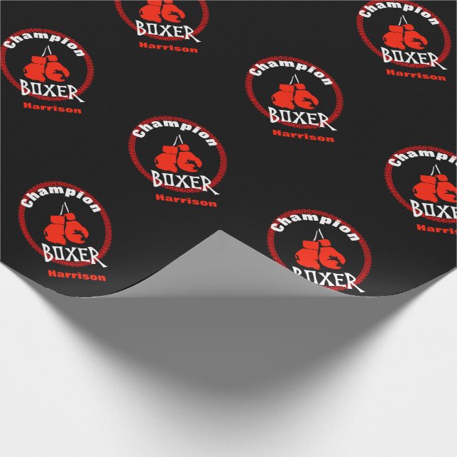 Boxing Sport Thema Grafik Geschenkpapier (Ecke)
