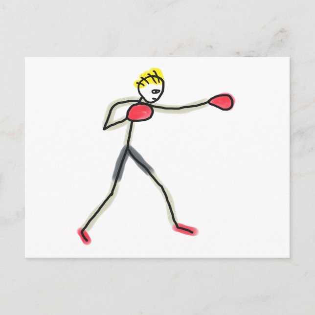 Boxing Stickman Postkarte (Vorderseite)