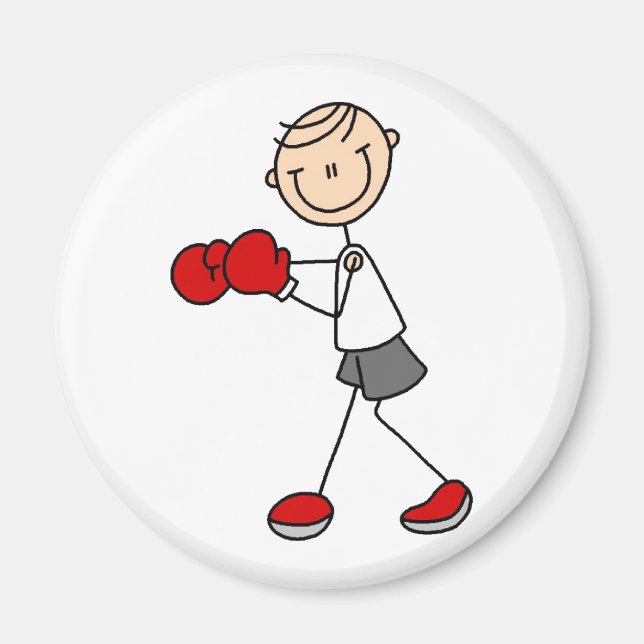 Boxing-Strichmännchen Magnet (Vorne)