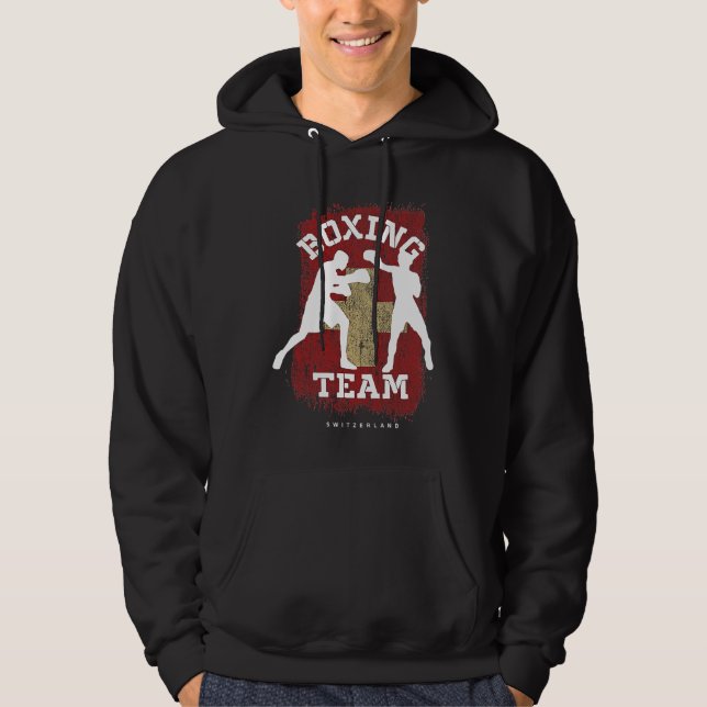 Boxing Switzerland Combat Sports Fighter Boxing Hoodie (Vorderseite)