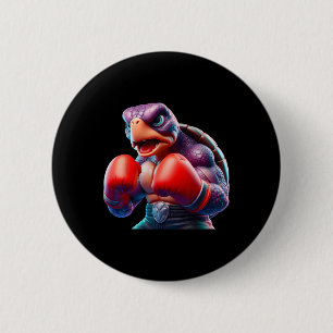 Boxing Tortoise Turtle Boxer Kickboxer Mixed Marti Button