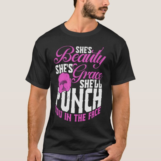 Boxing Training Jab Upper Cut Punch Knockdown T-Shirt (Vorderseite)