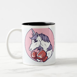 Boxing Unicorn Zweifarbige Tasse