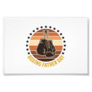 Boxing Vater Tag Vintage Handschuhe Shirt Design_1 Fotodruck