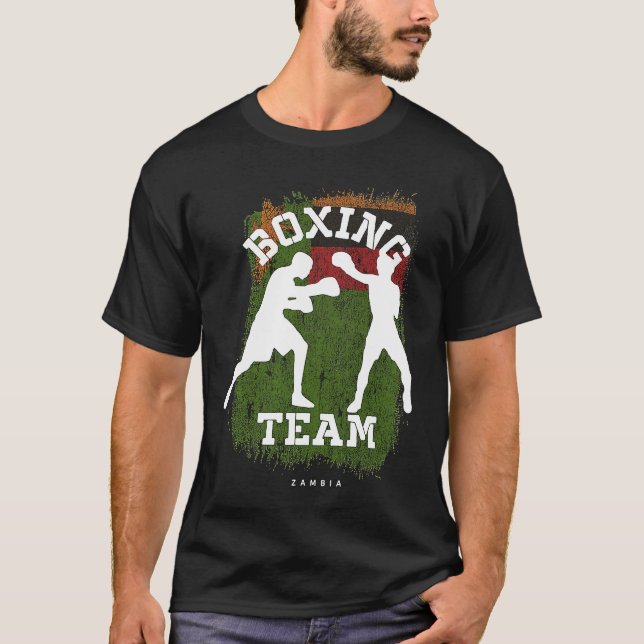 Boxing Zambia Combat Sports Fighter Boxing T-Shirt (Vorderseite)