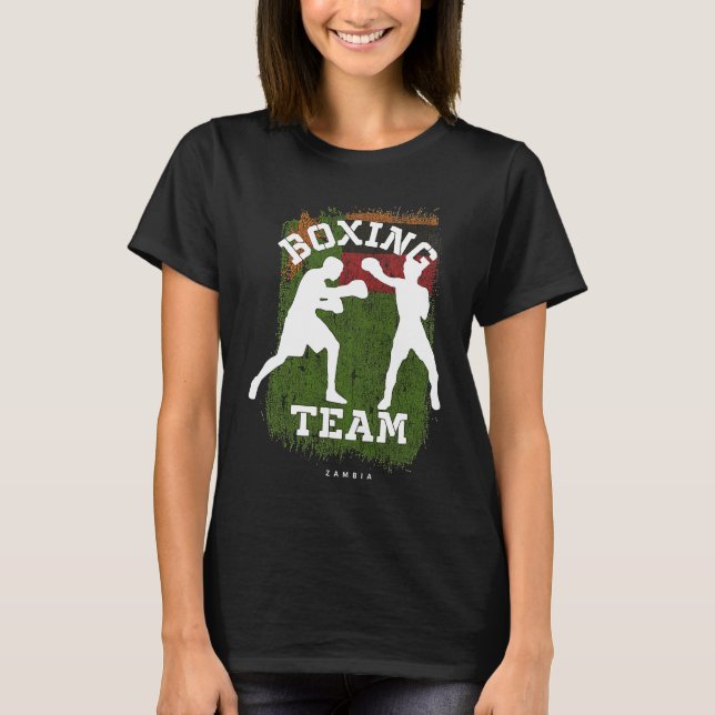 Boxing Zambia Combat Sports Fighter Boxing T-Shirt (Vorderseite)