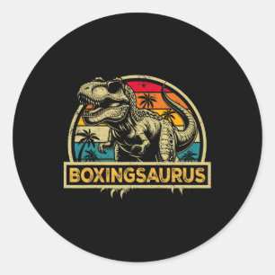 Boxingsaurus T Rex Dinosaur Boxing Saurus Familie  Runder Aufkleber