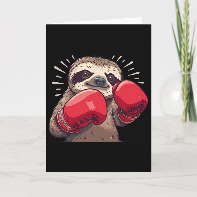 Boxkampf Faultier mit Boxhandschuhen Kickboxen Lus Karte (Vorderseite)