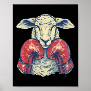 Boxkampf-Schafe mit Boxhandschuhen Kickboxen Lusti Poster