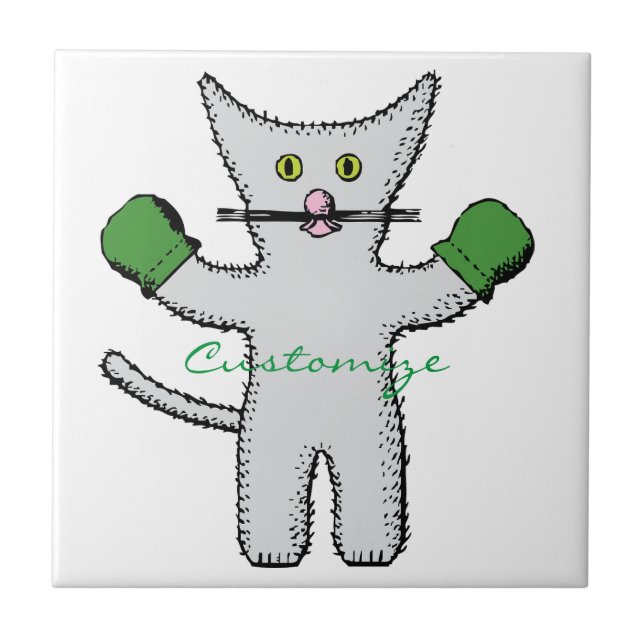 Boxkitten mit Mittens Thunder_Cove Fliese (Vorderseite)