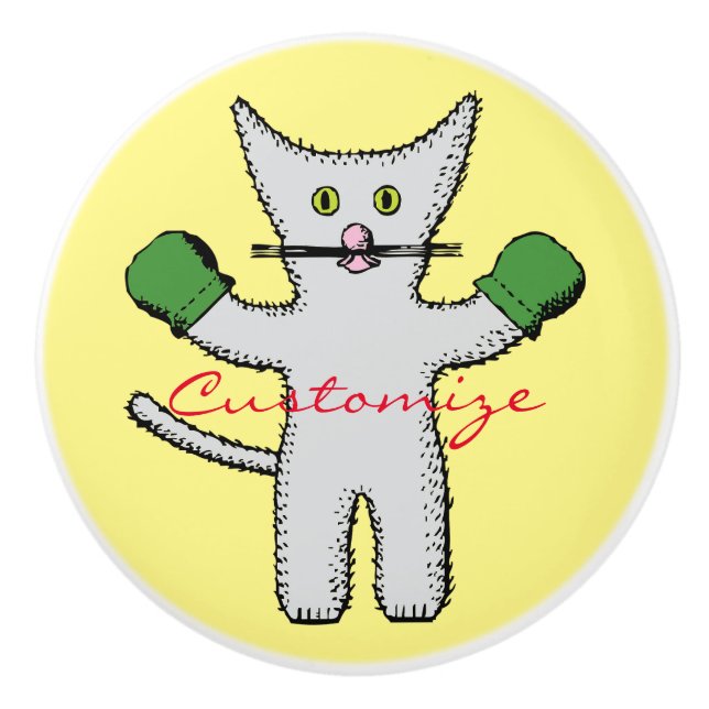 Boxkitten mit Mittens Thunder_Cove Keramikknauf (Vorderseite)