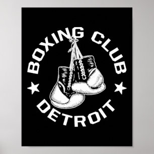 Boxklub Detroit Handschuhe Grafik für ein Boxen lo Poster