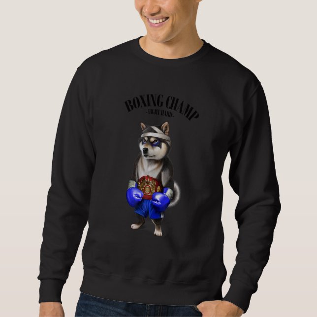 Boxmeister Black Shiba Hundekämpfer Sweatshirt (Vorderseite)
