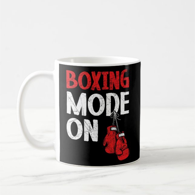 Boxmodus auf dem Beruflichen Boxer-Knockout-Punche Kaffeetasse (Links)