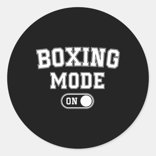 Boxmodus eingeschaltet Lustiges Boxergeschenk Boxc Runder Aufkleber (Vorderseite)