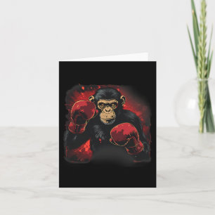 Boxmonkey mit Boxhandschuhen Kickboxing Funny Karte