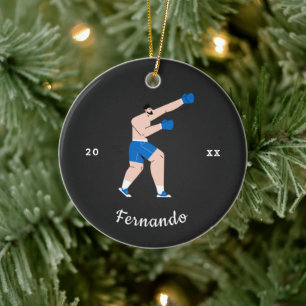 Boxname & Jahr des Mannboxbogens Keramik Ornament