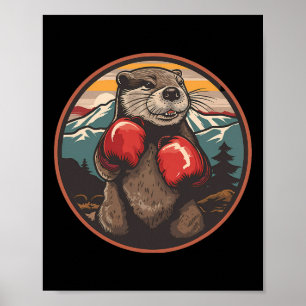 Boxotter mit Boxhandschuhen Kickboxen Lustig B Poster