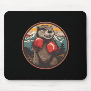 Boxotter mit Boxhandschuhen Kickboxen Lustiger Box Mousepad
