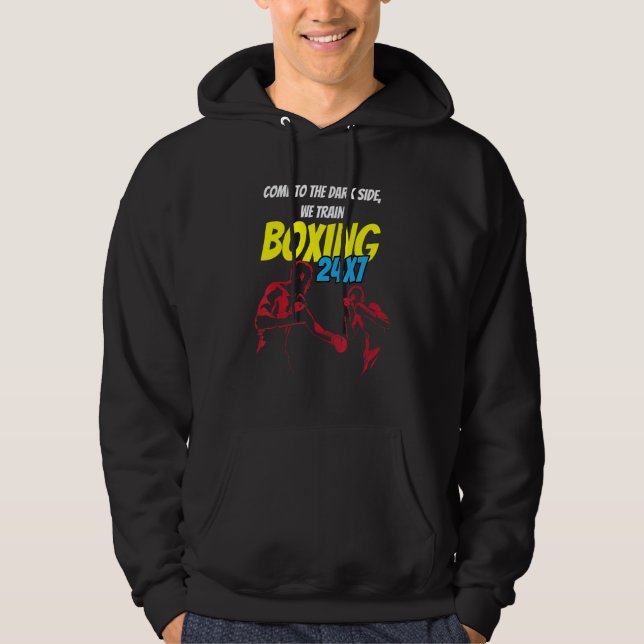 Boxquote Vintager Boxer Boxhandschuhe Hoodie (Vorderseite)